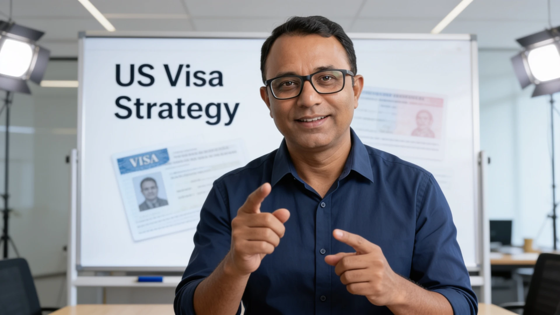 Rajesh teaching US visa application strategy